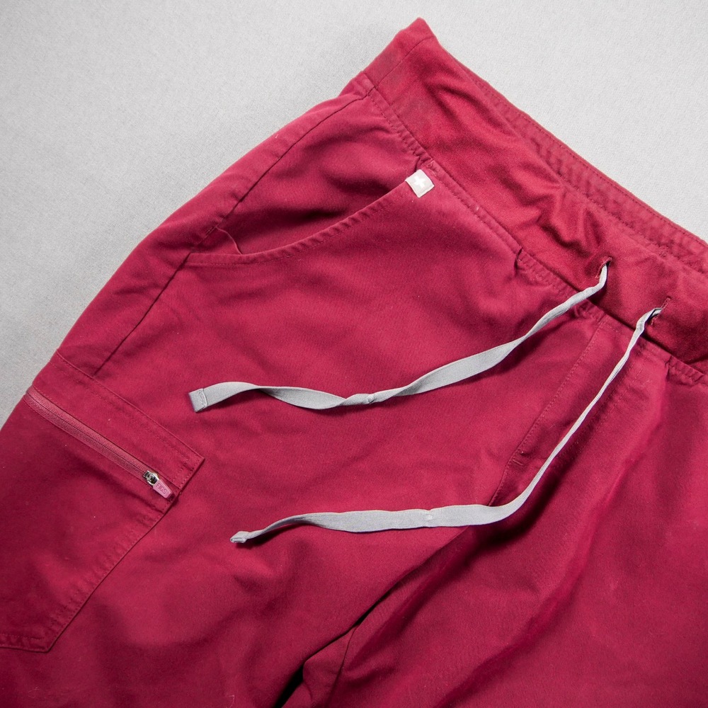 FIGS Zamora Jogger Burgundy Red Cargo Scrub Pants Women's L Medical